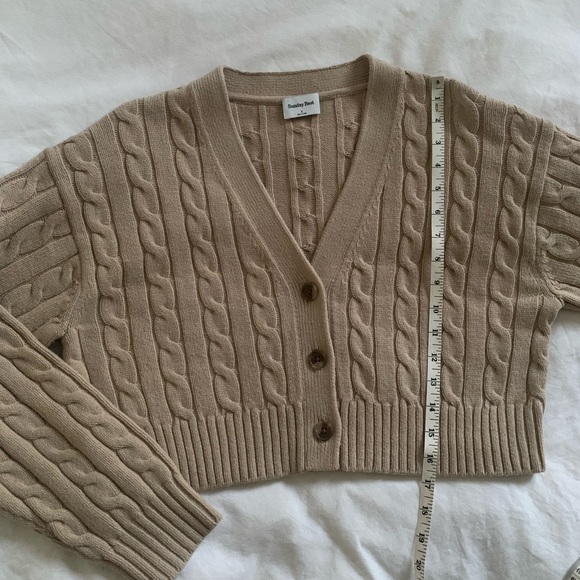 Aritzia Tan Cable Knit Cardigan - Picture 6 of 7
